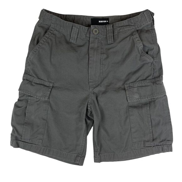 Burton Cargo Shorts Gray Hiking Outdoor Flat Front Men's Size 28 Cotton - Picture 1 of 10